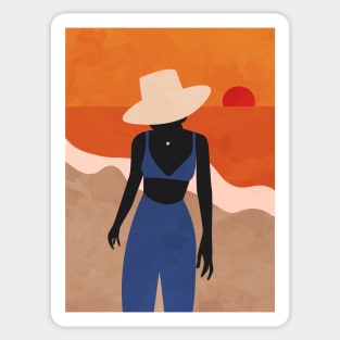 Woman at The Beach 2 Sticker